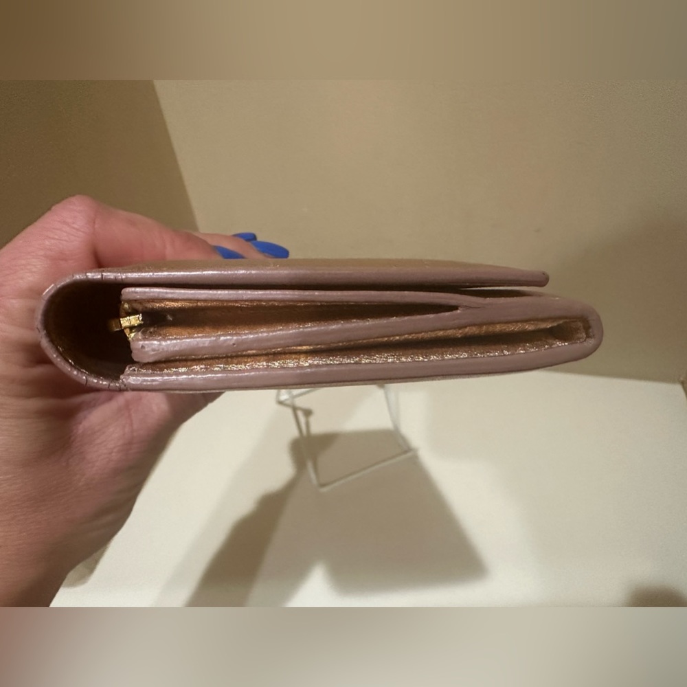 Saint Laurent Rose Gold Metallic Continental Wallet - Picture 3 of 14